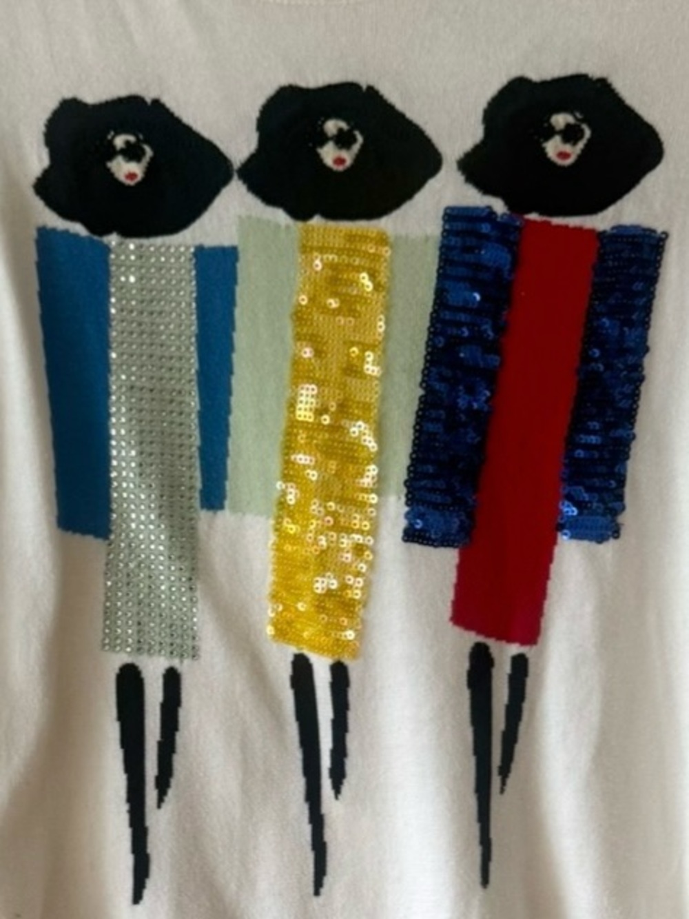 Alice + Olivia Sequin Girl Sweater M - Picture 4 of 5